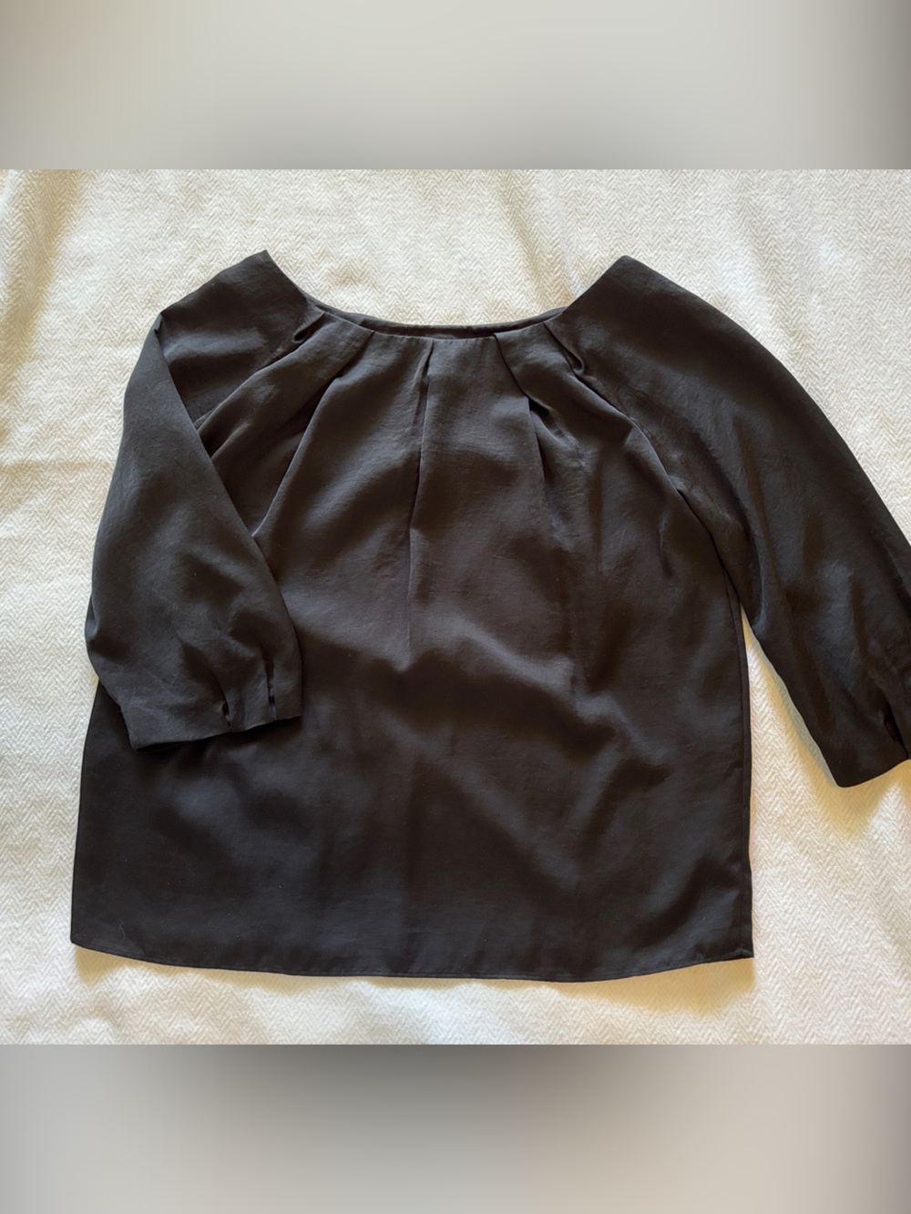 Talbots Black Satin Boatneck Blouse